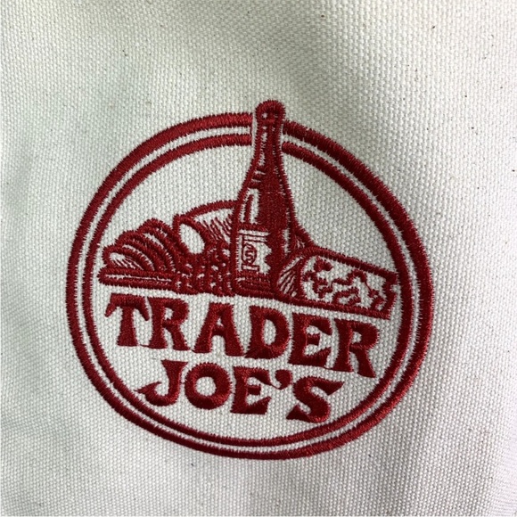 Lot of 2 Trader Joe’s Canvas Tote Bag Navy Red Grocery Shopping Eco Reusable NWT - Picture 9 of 10